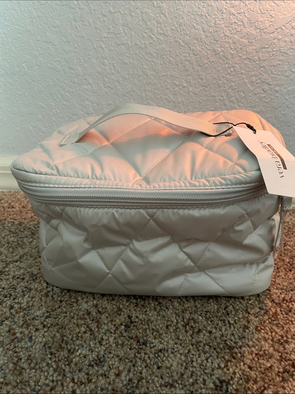Vera Bradley Quilted Essential Large Cosmetic Train Case, Gray